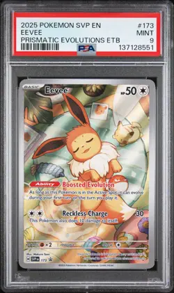 2025 POKEMON SVP EN-SV BLACK STAR PROMO #173 EEVEE PSA 9 - Image 1