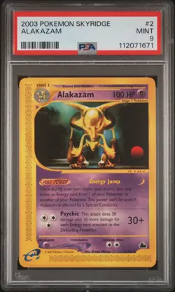 2003 POKEMON SKYRIDGE #2 ALAKAZAM PSA 9 - Image 1