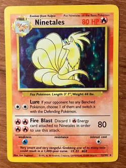 Pokemon Base Set Ninetales 12/102 1999 WOTC Holo Rare English - Image 1