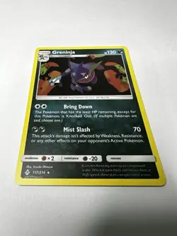 Pokemon TCG Greninja Unbroken Bonds 117/214 Holo Rare LP - Image 1