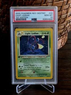 Pokemon Neo Destiny 1st Edition Light Ledian 24/105 PSA 10 - Image 1