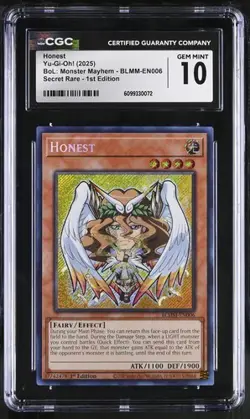 Honest *CGC 10* POP 2 *Secret Rare* BLMM-EN006 * Yugioh - Image 1