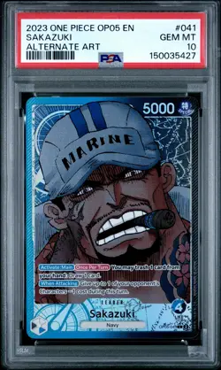 2023 ONE PIECE OP05-AWAKENING OF THE NEW ERA ALTERNATE ART #041 SAKAZUKI PSA 10 - Image 1
