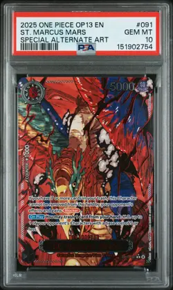 2025 ONE PIECE CARRYING ON HIS WILL SPECIAL ALT ART #091 ST. MARCUS MARS PSA 10 - Image 1