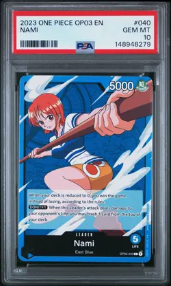 2023 ONE PIECE OP03-PILLARS OF STRENGTH #040 NAMI PSA 10 - Image 1