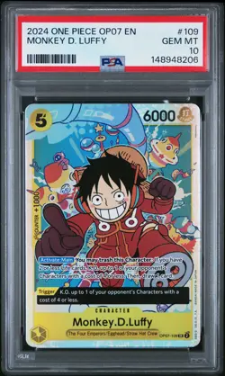 2024 ONE PIECE OP07-500 YEARS IN THE FUTURE #109 MONKEY D. LUFFY PSA 10 - Image 1