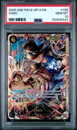 2025 ONE PIECE OP13-CARRYING ON HIS WILL #120 SABO PSA 10 - Image 1