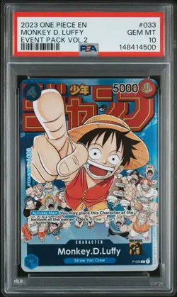 2023 ONE PIECE PROMOS EVENT PACK VOL.2 #033 MONKEY D. LUFFY PSA 10 - Image 1