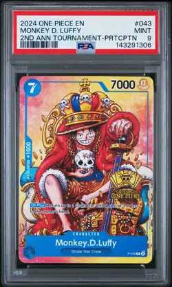 2024 ONE PIECE 2ND ANNIVERSARY PROMOS #043 MONKEY D. LUFFY PSA 9 - Image 1