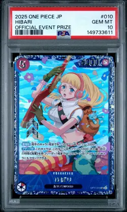 2025 ONE PIECE JAPANESE PROMOS OFFICIAL EVENT PRIZE #010 HIBARI PSA 10 - Image 1