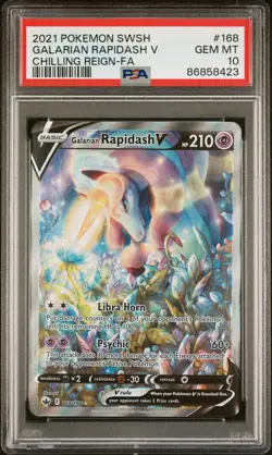Pokemon Card Galarian Rapidash V 168/198 PSA 10 SWSH Chilling Reign - Image 1