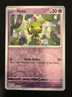 POKEMON TCG NATU 025/091 PALDEAN FATES CARD REVERSE HOLO RARE ENGLISH - Image 1