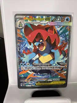 English ASC Mega Feraligatr EX 274/217 Full Art Secret Rare Holo 370HP Card - Image 1