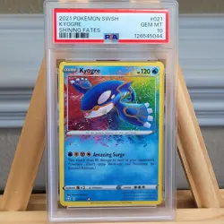 Amazing Rare Kyogre #021 PSA 10 Shining Fates Graded Pokemon Card - Image 1