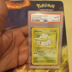 1999 Pokemon Game Base Set Card Bulbasaur #44 PSA 8 NM-MT - Image 1