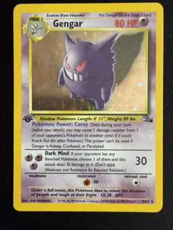 Pokemon TCG 1999 Fossil Gengar Holo Rare Card 5/62 1st Edition - Image 1