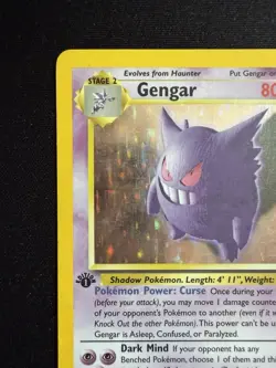 Pokemon TCG 1999 Fossil Gengar Holo Rare Card 5/62 1st Edition - Image 3
