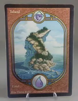 Magic the Gathering 1998 Unglued Land Card 85 Island Daren Bader MTG - Image 1