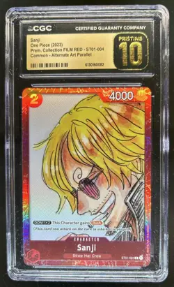 2023 One Piece Premium Card FILM RED Sanji Alt Art #ST01-004 CGC 10 Pristine - Image 1