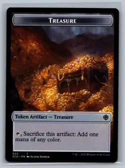 Magic MTG Starter Commander Decks Treasure Double-Sided Token #025 TCG CCG - Image 1