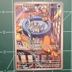Pokemon Squirtle Illustration Rare Full Art Holo Scarlet & Violet Card 148/142 - Image 1