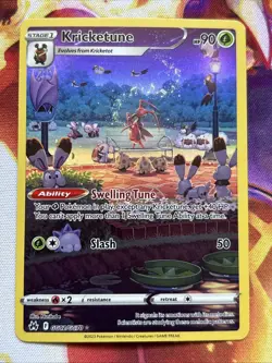 Pokemon TCG Kricketune Crown Zenith: Galarian Gallery Holo Rare Card GG02/GG70 - Image 1