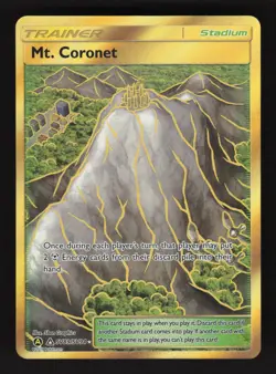 Mt. Coronet SV89/SV94 Hidden Fates Trainer Stadium Holo Full Art Pokemon Card - Image 1