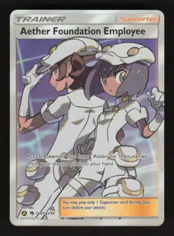 Aether Foundation Employee SV81/SV94 Hidden Fates Holo Full Art Pokemon Card - Image 1