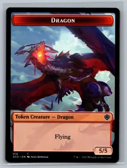 Magic MTG Starter Commander Decks Dragon Double-Sided Token #016 TCG CCG - Image 1