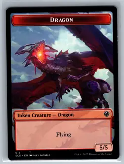 Magic MTG Starter Commander Decks Dragon Double-Sided Token #016 TCG CCG - Image 2