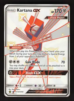Kartana GX SV73/SV94 Pokemon Hidden Fates Holo Full Art Card - Image 1