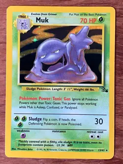1999 Pokemon Fossil Muk Holo 13/62 Card Unlimited WOTC RARE VINTAGE TCG - Image 1