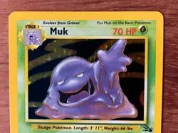 1999 Pokemon Fossil Muk Holo 13/62 Card Unlimited WOTC RARE VINTAGE TCG - Image 2