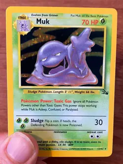 1999 Pokemon Fossil Muk Holo 13/62 Card Unlimited WOTC RARE VINTAGE TCG - Image 4