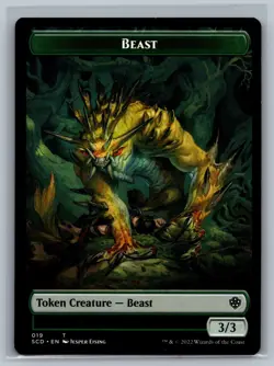Magic MTG Starter Commander Decks Beast Double-Sided Token #019 TCG CCG - Image 1