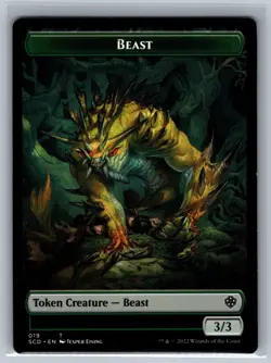 Magic MTG Starter Commander Decks Beast Double-Sided Token #019 TCG CCG - Image 2