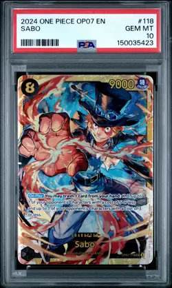 2024 ONE PIECE OP07-500 YEARS IN THE FUTURE #118 SABO PSA 10 - Image 1