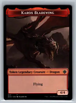 Magic MTG Starter Commander Decks Karox Bladewing Double-Sided Token #017 TCG - Image 2