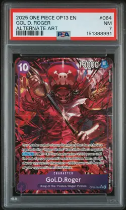 2025 ONE PIECE OP13-CARRYING ON HIS WILL ALTERNATE ART #064 GOL D. ROGER PSA 7 - Image 1