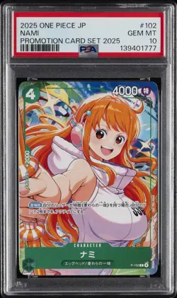 2025 ONE PIECE JAPANESE PROMOTION CARD SET 2025 #102 NAMI PSA 10 - Image 1