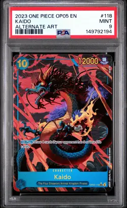 2023 ONE PIECE OP05-AWAKENING OF THE NEW ERA ALTERNATE ART #118 KAIDO PSA 9 - Image 1