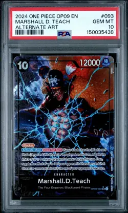 2024 ONE PIECE EMPERORS IN THE NEW WORLD ALT ART #093 MARSHALL D. TEACH PSA 10 - Image 1