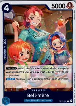 One Piece TCG Bell-mere OP03-051 Pillars of Strength English Rare Foil LP - Image 1