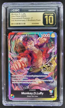 2025 ONE PIECE MONKEY D. LUFFY TOURNAMENT PROMO CGC 10 PRISTINE A PT - Image 1