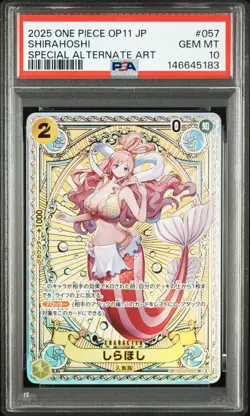 2025 ONE PIECE JPN A FIST OF DIVINE SPEED SPECIAL ALT ART #057 SHIRAHOSHI PSA 10 - Image 1