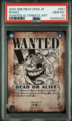 2024 ONE PIECE JPN EMPERORS IN THE NEW WORLD WANTED ALT ART #051 BUGGY PSA 10 - Image 1