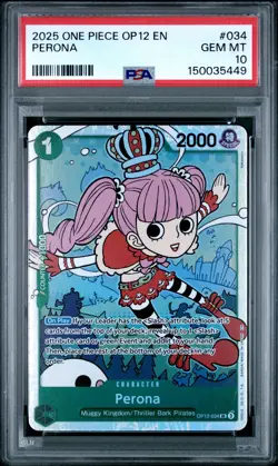 2025 ONE PIECE OP12-LEGACY OF THE MASTER #034 PERONA PSA 10 - Image 1