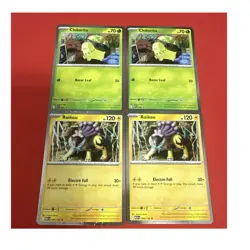 Pokemon TCG Basic Card Lot Chikorita Raikou Cosmos Holo Set of 4 English - Image 1