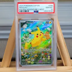 Pikachu #088 PSA 10 Paldea Adventure Chest Black Star Promo SVP EN Graded Card - Image 1