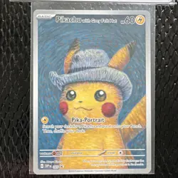 Pokemon Pikachu with Grey Felt Hat Promo Full Art #85 SV 2023 with Museum card - Image 2